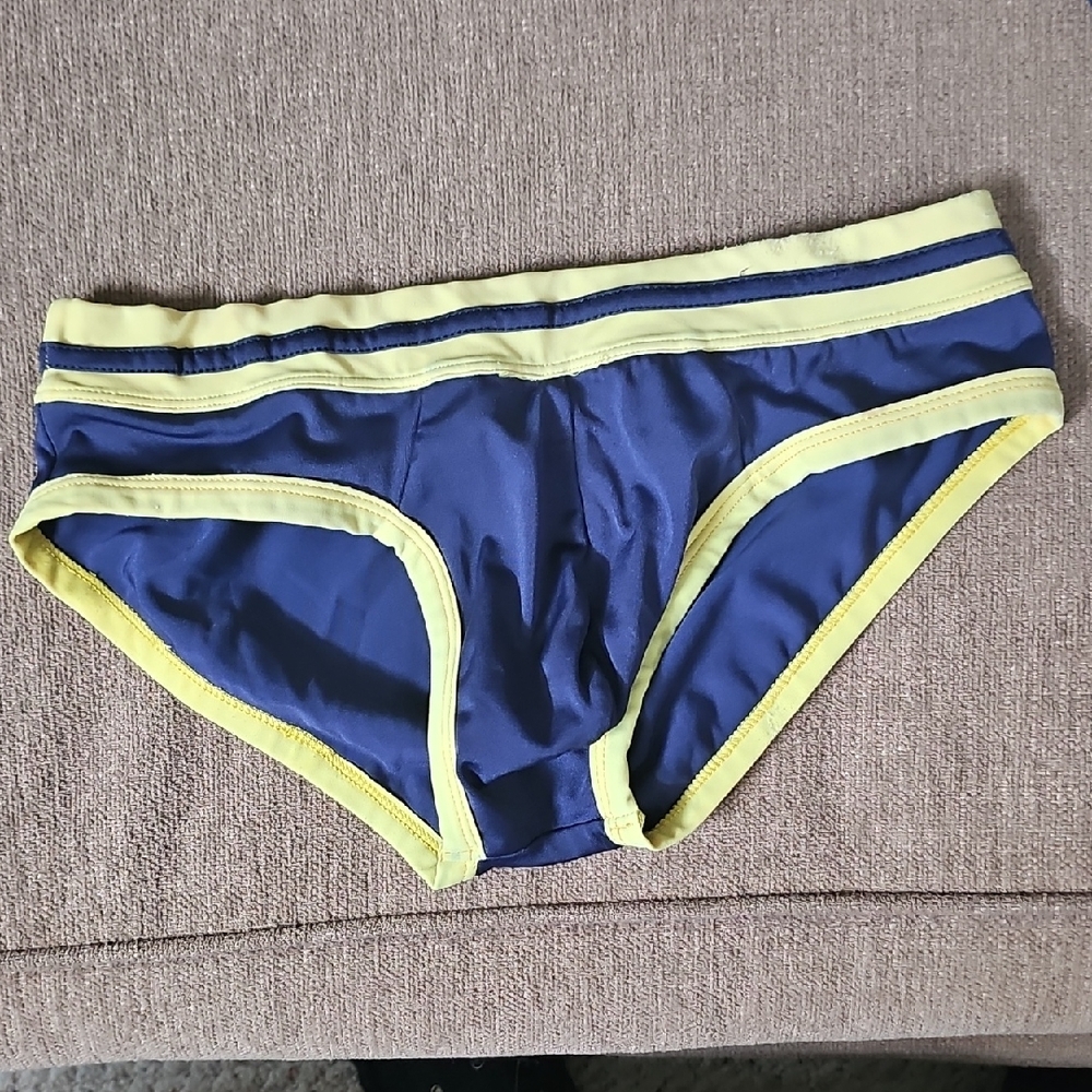 Men's Blue and Yellow Swim